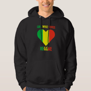 Girl Who Loves Reggae Music Jamaica Rastafari Jama Hoodie