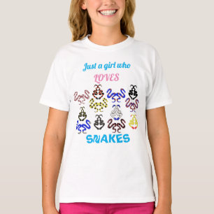 Girl who loves snakes T-shirt colorful snakes