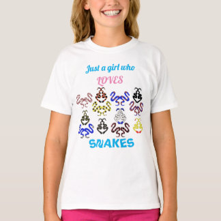 Girl who loves snakes T-shirt colorful snakes