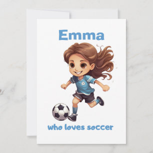 Girl Who Loves Soccer with your Name Holiday Card