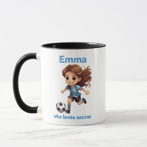 Girl Who Loves Soccer with your Name Mug
