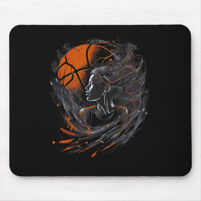 Girl Who Plays Basketball Graphic for Women and Gi Mouse Pad (Front)