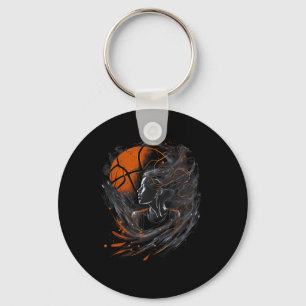 Girl Who Plays Bysketbyll Graphic For Women And Gi Keychain