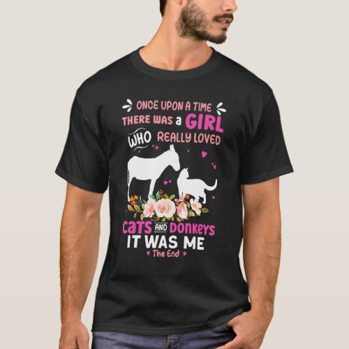 Girl Who Really Loved Cats And Donkeys T_Shirt