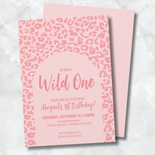 Girl Wild One 1st Birthday Party Invitation