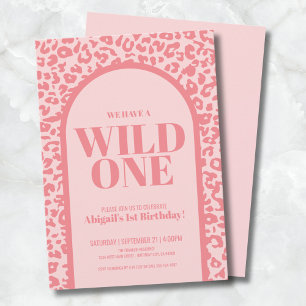 Girl Wild One Birthday Party Invitation
