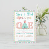 Girl Wild One Birthday Party Invitation (Standing Front)