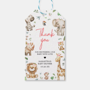 Girl Wild One Safari Baby Shower Favor Tags