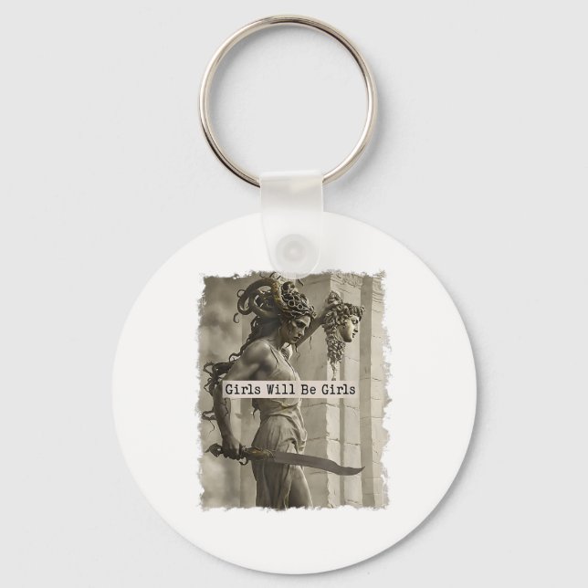Girl Will Be Girls Medusa Tank Top_1  Keychain (Front)