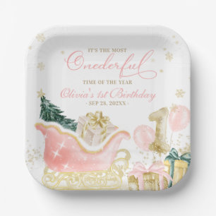 Girl Winter Onederland Birthday  Paper Plates
