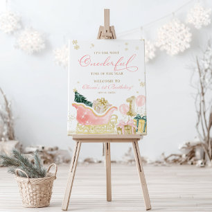 Girl Winter Onederland Welcome Sign