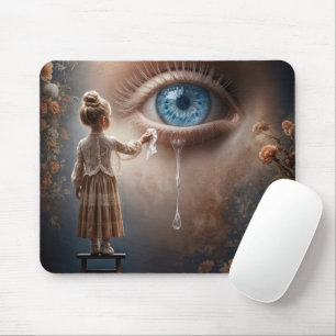 Girl Wiping Tears Away Mouse Pad