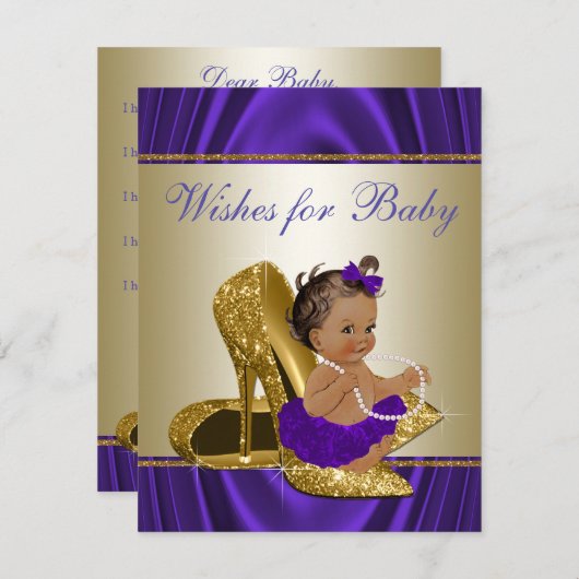 Girl Wishes for Baby Girls Purple Baby Shower Game (Front/Back)