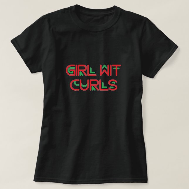 Girl Wit Curls T-Shirt (Design Front)