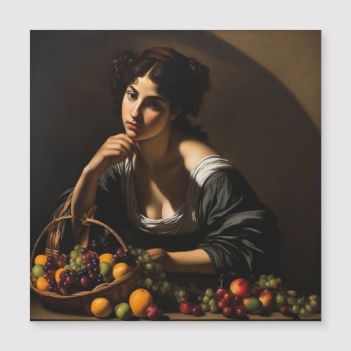 Girl with a basket of fruit