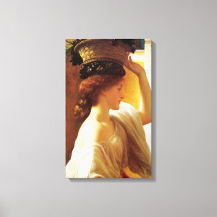 Girl With a Basket of Fruit (by Frederic Leighton) Canvas Print