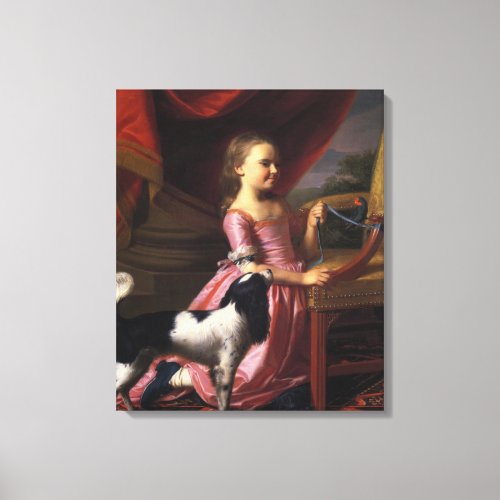 Girl with a Bird and a Dog John Singleton Copley Canvas Print