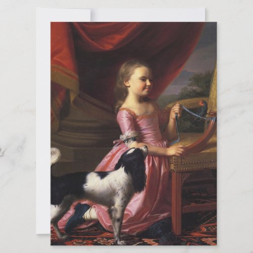 Girl with a Bird and a Dog John Singleton Copley Card