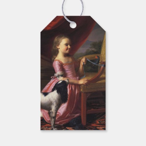 Girl with a Bird and a Dog John Singleton Copley Gift Tags