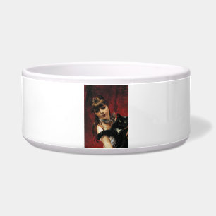 Girl With a Black Cat in Her Arms Bowl