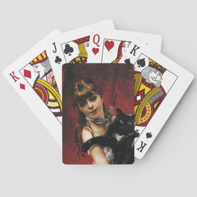 Girl With a Black Cat in Her Arms Poker Cards (Back)