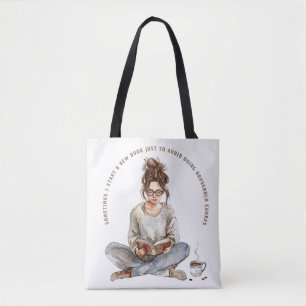 Girl with a book. Vintage. A girl reading Tote Bag