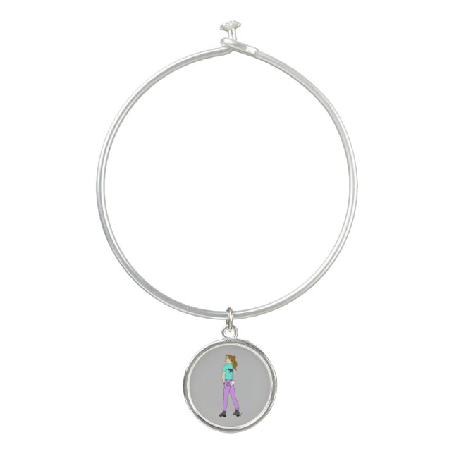 girl with a bunny tail   bangle bracelet (Front)
