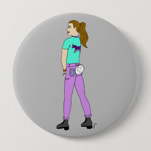 girl with a bunny tail   button
