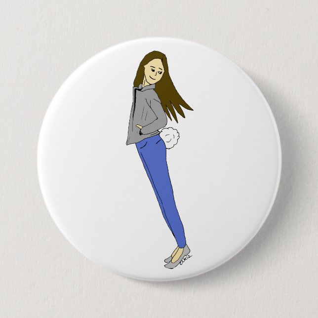 girl with a bunny tail button (Front)