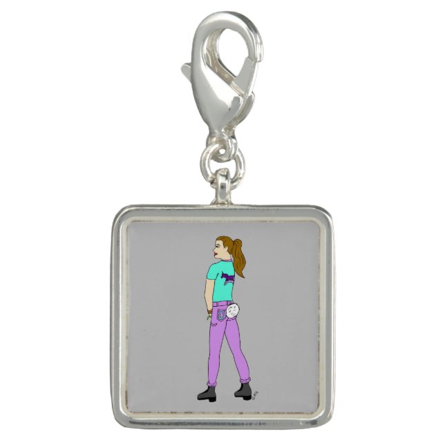 girl with a bunny tail   charm (Front)
