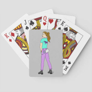 girl with a bunny tail   poker cards