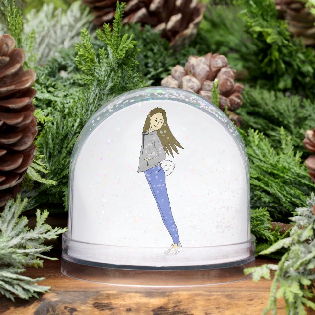 girl with a bunny tail   snow globe (Winter)
