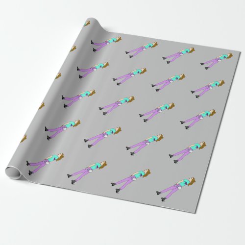 girl with a bunny tail   wrapping paper
