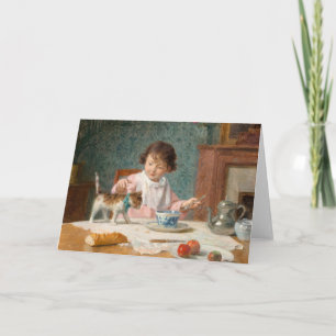 Girl with a Cat   Victor Gabriel Gilbert Card