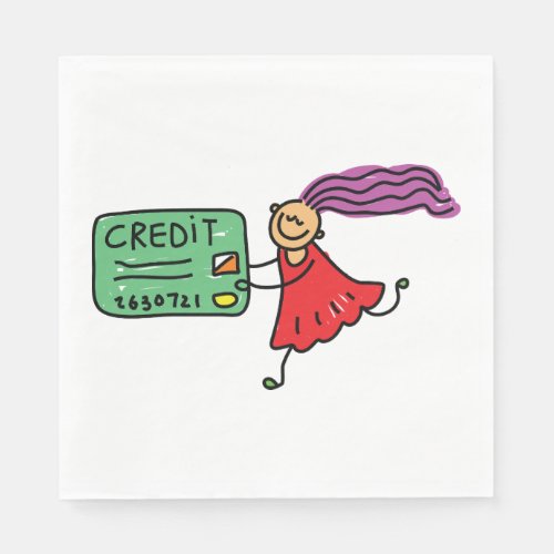 Girl With A Credit Card Napkins