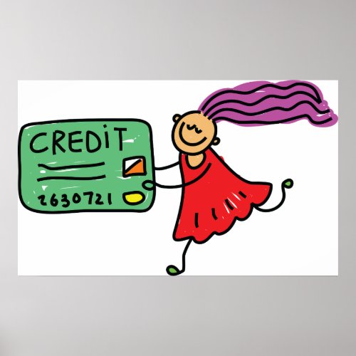 Girl With A Credit Card Poster