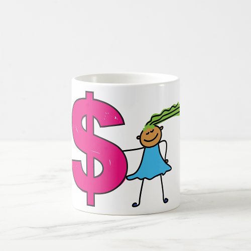 Girl With A Dollar Sign Coffee Mug