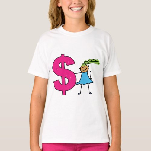 Girl With A Dollar Sign T_Shirt