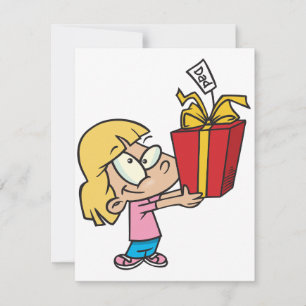 Girl With A Fathers Day Gift Invitations