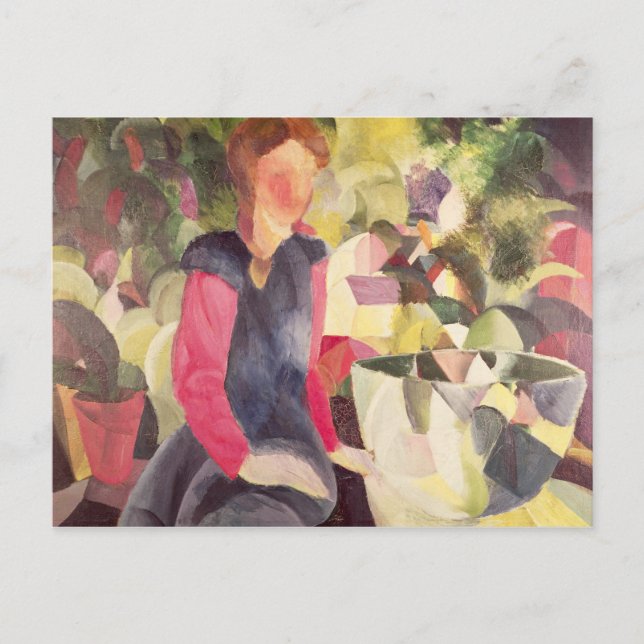 Girl with a Fish Bowl, 20th century Postcard (Front)