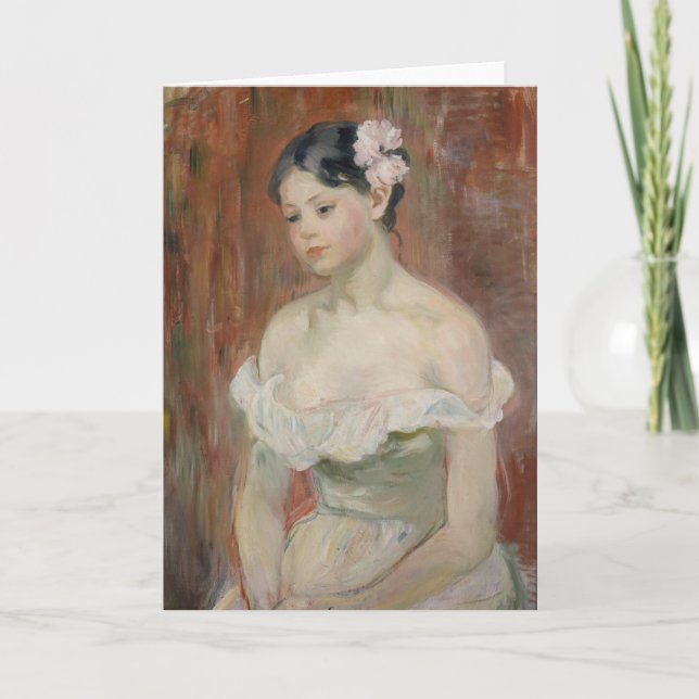 Girl with a Flower in Her Hair | Berthe Morisot Card (Front)