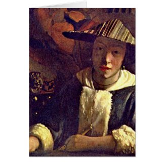 Girl With A Flute By Johannes Vermeer Cards