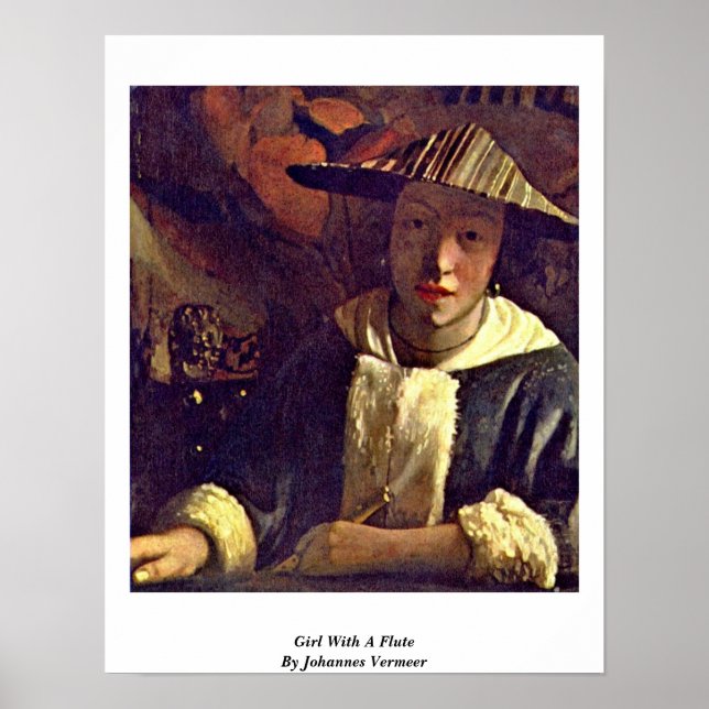 Girl With A Flute By Johannes Vermeer Poster (Front)