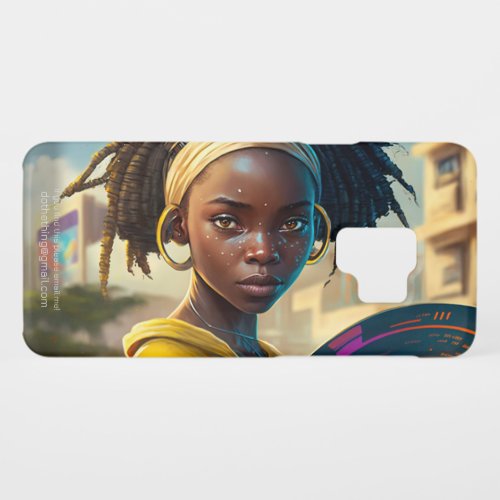 Girl With a Frisbee in a City of the Future Case_Mate Samsung Galaxy S9 Case