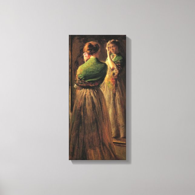 Girl With a Green Shawl (by Joseph DeCamp) Canvas Print (Front)