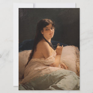 Girl with a Medallion (by Gerolamo Induno) Card