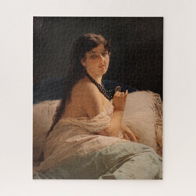 Girl with a Medallion (by Gerolamo Induno) Jigsaw Puzzle (Vertical)