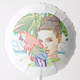 Girl with a parrot balloon