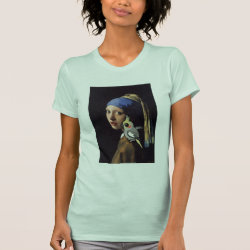 Girl with a Pearl Cockatiel Women's American Apparel Fine Jersey Short Sleeve T-Shirt