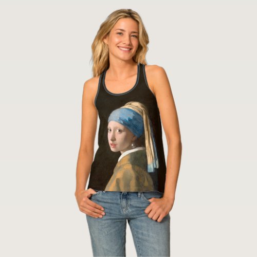 Girl with a Pearl Earring 1665 Johannes Vermeer Tank Top